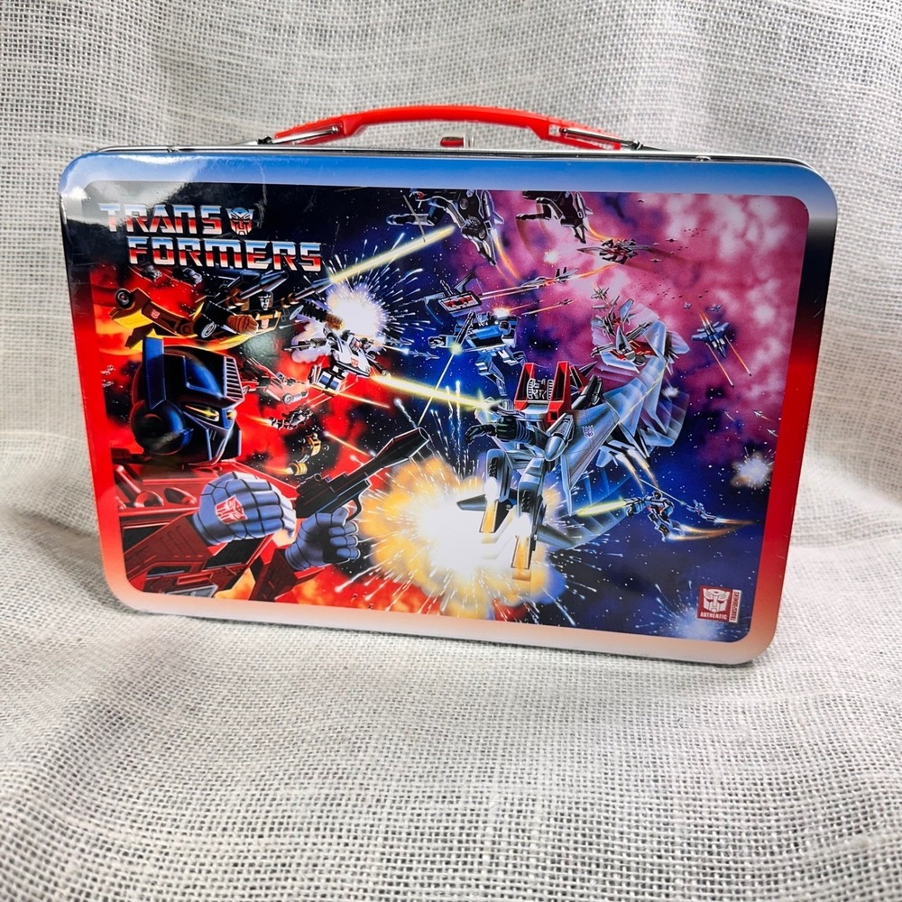 Funko Transformers‎ vs GI Joe Metal Lunch Box Tin 2020 Hasbro Retro Graphics